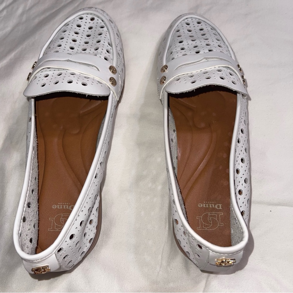 Dune London Glimmered Laser Cut Loafer ‎ In White Size 38 - Picture 14 of 15